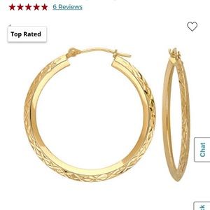 14K Gold Star-Cut Hoop Earrings